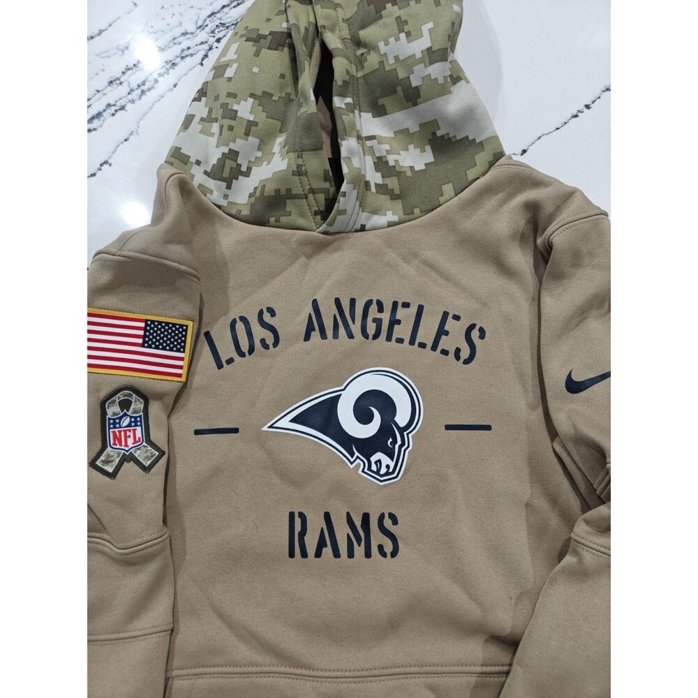 Nike Hoodie Los Angeles Rams Salute To Service YOUTH Large Tan Military Camo